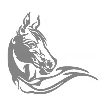 Samolepící dekorace SAMOLEPKA Kůň 085 pravá (17 - šedá) NA AUTO, NÁLEPKA, FÓLIE, POLEP, TUNING, VLASTNÍ TEXT, TISK, AUTOSAMOLEPKY.cz, POLEPY, OBRÁZEK, LOGO, SAMOLEPKY