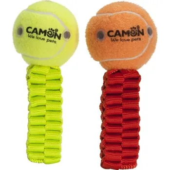 Hračka pro psa CAMON SVÍTÍCÍ TENISÁK S CHRASTÍTKEM 6,5x18 cm