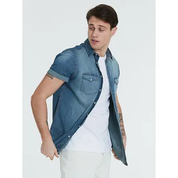 Pánská košile Piazza Italia Pánská košile Dean světle modré S