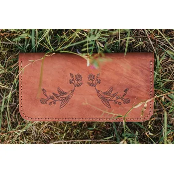 Kabelka Eggo dámská kožená peněženka s folklorními motivy Šedá