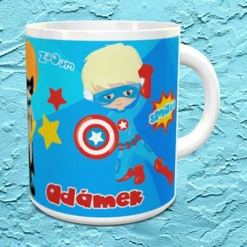 Hrnek se jménem Superhrdinové - Bílá / Keramický 0,29 l