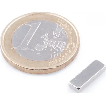 Dekorativní magnet SOLLAU Neodymový magnet hranol 12x4x2 mm, N38, poniklovaný