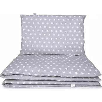 Povlečení Maceshka Povlečení Basic 2-dílné Bílé hvězdy v šedé