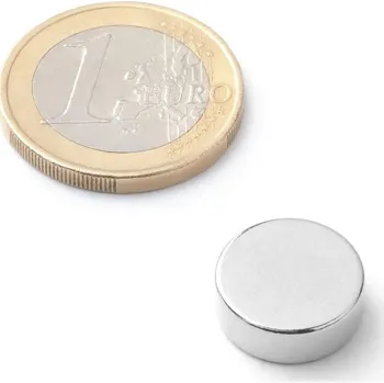 Dekorativní magnet SOLLAU Neodymový magnet válec D&nbsp;14x5 mm, Neodym, N42, poniklovaný