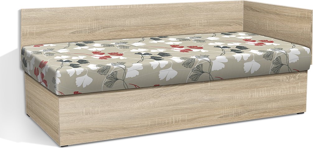 Nabytekmorava Válenda s úložným prostorem Senior 90x200 cm s čelem barva lamina: dub sonoma, barva čalounění: 53874-1178