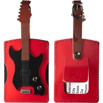 Jmenovka na kufr BASOVÁ KYTARA, kůže