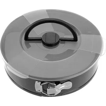 Plech na pečení La Cucina Kulatá forma pro pečení koláčů s víkem, 26x6,5 cm, šedá barva, kov