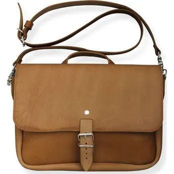 Eggo Jakobson kožená aktovka přes rameno Světle hnědá