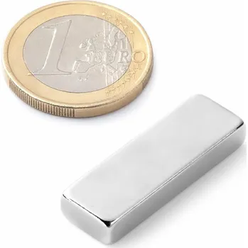 Dekorativní magnet SOLLAU Neodymový magnet hranol 30x10x5 mm, N42, poniklovaný