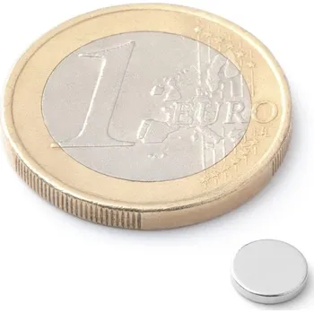 Dekorativní magnet SOLLAU Neodymový magnet válec D 6x1 mm, Neodym, N42, poniklovaný