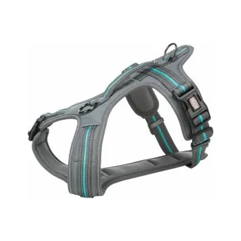 Postroj pro psa Cestovní postroj FUSION - grafit/oceán 61-75cm