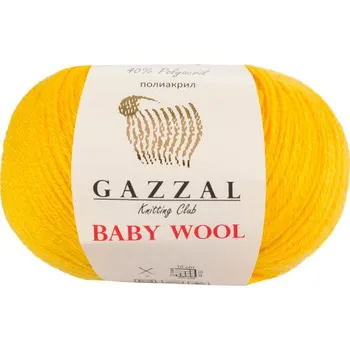 Příze Příze Baby Wool 812 žlutá Gazzal