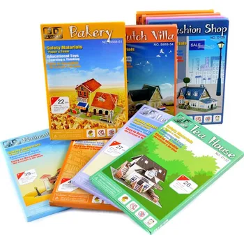 Dřevěná hračka Puzzle 3D stavby - různé druhy - 15021 (3D puzzle Stavby - 8 modelů různých domů pro sestavení bez použití lepidel a nůžek. Puzzle je vhodné pro děti Spojuje se bez lepení a stříhání - jednotlivé dílky se zasunou jednoduchým způsobem do sebe. Počet dílků