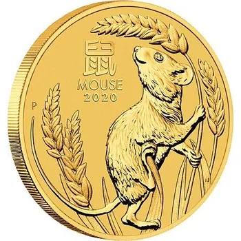Lunární série III. - zlatá mince Year of the Mouse (Rok krysy) 1/10 Oz 2020