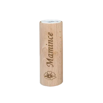 Přírodní deodorant roll-on s dřevěným obalem a vlastním motivem - Aloe vera