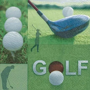 Papírový ubrousek Dezertní třívrstvé ubrousky Golf, 20 ks - 33*33 cm