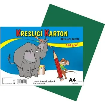 Výtvarný papír Karton kresl. A4/180g, tmavě zelený
