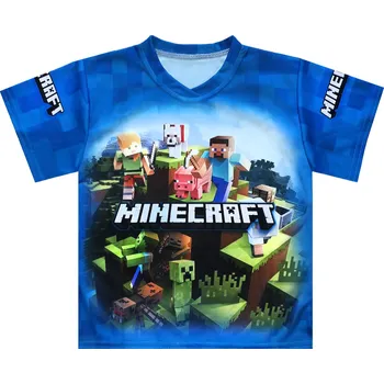 Pánské tričko Tričko Minecraft modré Barva: S