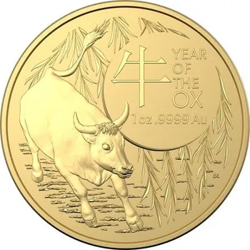 Zlatá mince Lunární série Year of the Ox (Rok buvola) 1 Oz 2021 (Lunar RAM)