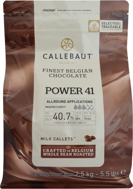 Callebaut Čokoláda Callebaut mléčná Power 40,7% kakaa, 2,5 kg