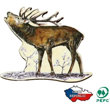 Dřevěná hračka Lesní svět Magnet tvar Jelen (Dřevěný tvarovaný magnetek na lednici pro děti s lesními motivy od českého výrobce Lesní svět. Do dětského pokoje jako dělané. A nemusíte vyvrtat ani dírku. Vyrobeno z ekologicky certifikovaného dřeva.)