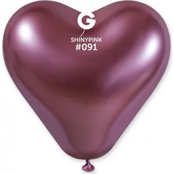 Balónek Latexové srdce lesklé růžové, 30 cm