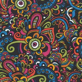 Papírový ubrousek Dezertní třívrstvé ubrousky Ethnic floral, 20 ks - 33*33 cm