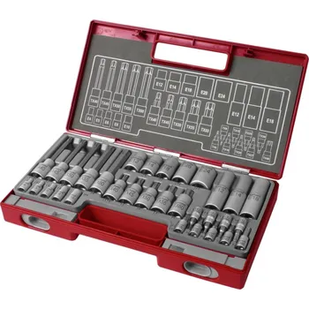 Gola sada Extol hlavice nástrčné a zástrčné TORX, sada 3