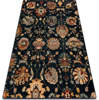 Koberec Kusový koberec vlněný Dywilan Superior Latica Navy Černý Modrý Rozměr: 170x235 cm