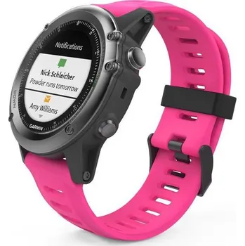eses Silikonový řemínek pro Garmin - Růžový dírkovaný, 26 mm