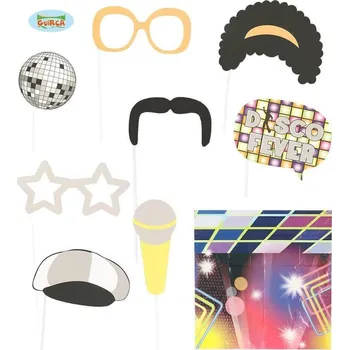 Party dekorace Guirca Fotokoutek s pozadím Disco 75 x 75 cm 9 ks