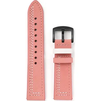 Ostatní příslušenství k chytrým hodinkám eses Kožený řemínek - Růžový s bílým vzorem, 22 mm