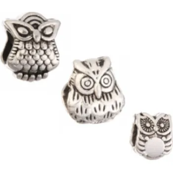 Korálek Korálek kovový Sovičky - TOPBEADS