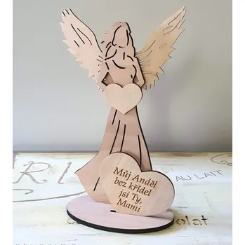 Vánoční dekorace Anděl s citátem Můj anděl jsi Ty mami - Hvězda