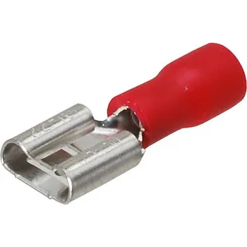 Auto elektroinstalace Dutinka plochá 6,3mm červená - balení 100 ks