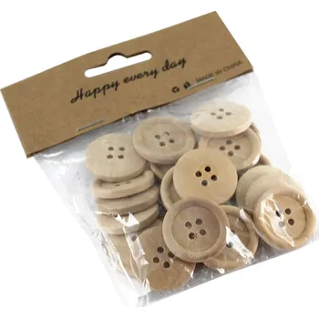 Knoflíky dřevěné aranžovací - sáček - různé velikosti Knoflíky aranžovací: Velké 2,8cm