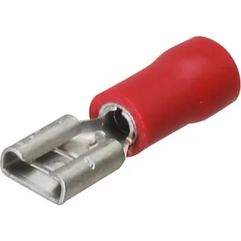 Auto elektroinstalace Dutinka plochá 4,8mm červená - balení 100 ks