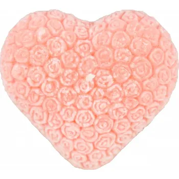 Svíčka Přírodní vonná svíčka palmová - AROMKA - Valentýnské Srdíčko Květinkové - Růže Barevný: Starorůžová