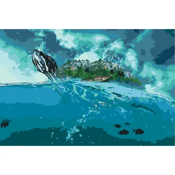 Malování podle čísel - Ostrov na krunýři Velikost: 40x60cm, Rámování: Pouze srolované plátno