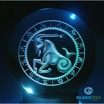 3D puzzle 3D znamení KOZOROHA v kouli 100 mm (Laserované 3D znamení KOZOROHA v křišťálové kouli 100 mm )