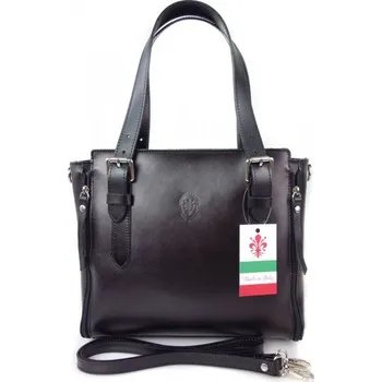 Kabelka Kožená kufříková kabelka Vera Pelle V884N černá