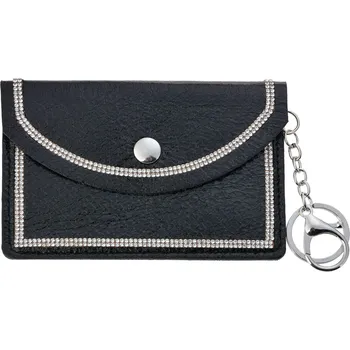 Peněženka Černá peněženka se stříbrnými kamínky - 8*13 cm