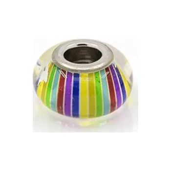 Korálek Korálek 40 ANY Pruhovaný barevný skleněný - TOPBEADS