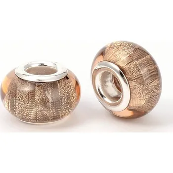 Korálek Korálek akryl perleť hnědozlatý - TOPBEADS