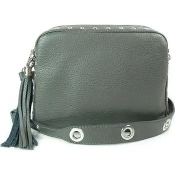 Kabelka Kožená crossbody kabelka Vera Pelle VP1188 šedá