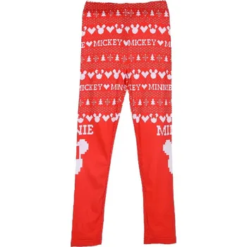 Dívčí legíny Minnie Mouse Christmas červené legíny Velikost: 122/128