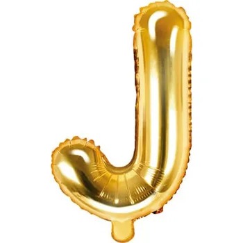 Balónek Fóliový balónek písmeno J, 35cm, zlatá
