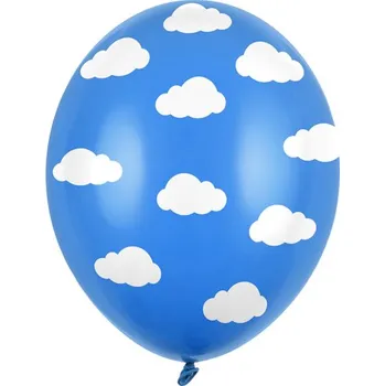 Balónek Balónek mraky, 30cm, modrá, 6ks