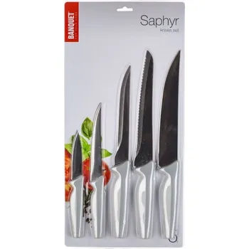 Kuchyňský nůž Sada nožů BANQUET Sada nožů SAPHYR, 5 ks, šedá