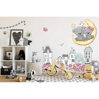 Samolepící dekorace Nálepky do dětského pokoje s pohádkovým motivem 60 x 120 cm